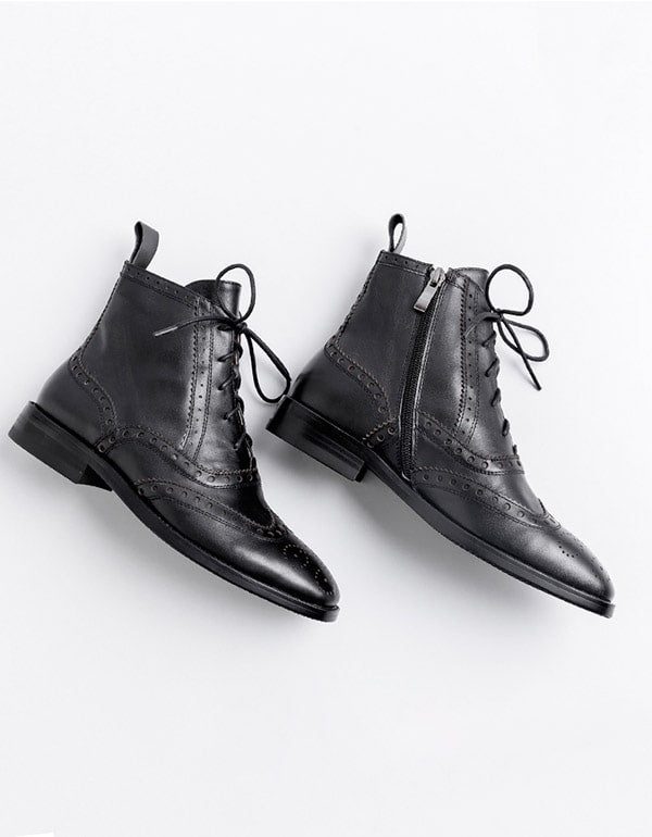 Vintage Brock Oxford-laarzen Met Veters In Britse Stijl