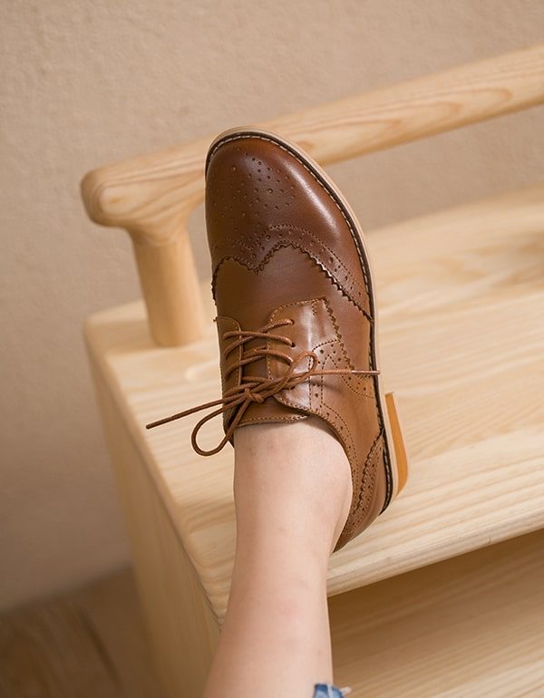 Vintage Handgemaakte Lederen Britse Oxford Schoenen Nieuw