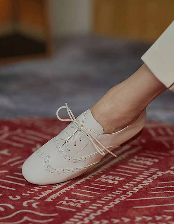 Zachte Lederen Britse Stijl Oxford Schoenen Voor Dames