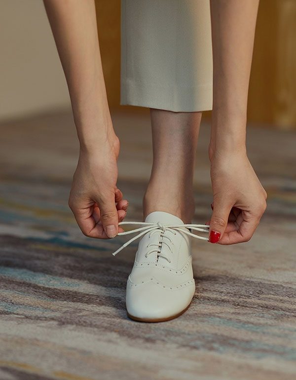 Zachte Lederen Britse Stijl Oxford Schoenen Voor Dames