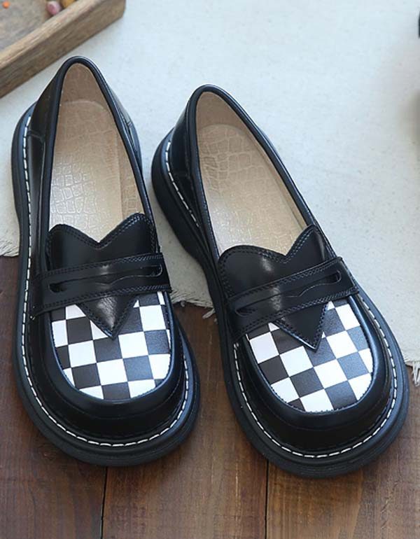 Comfortabele Loafers Met Brede Kop Vooraan