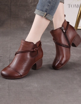 Comfortabele Retro Chunky Bootie Met Antislip