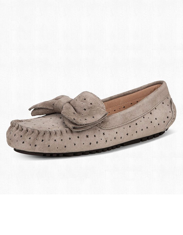 Handgemaakte Retro Suède Holle Loafers Voor Dames