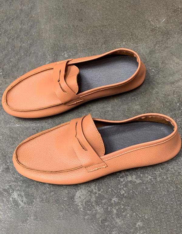 Handgemaakte Retro Zachte Leren Loafers Voor Heren