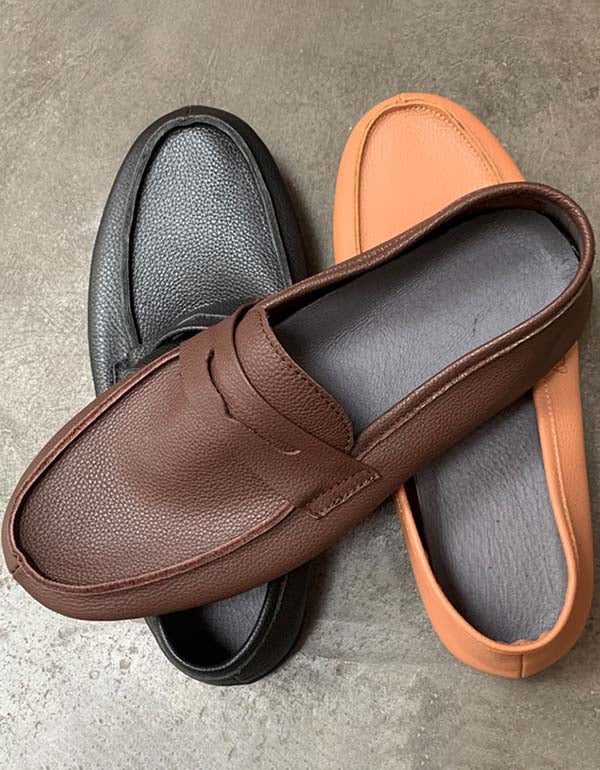 Handgemaakte Retro Zachte Leren Loafers Voor Heren