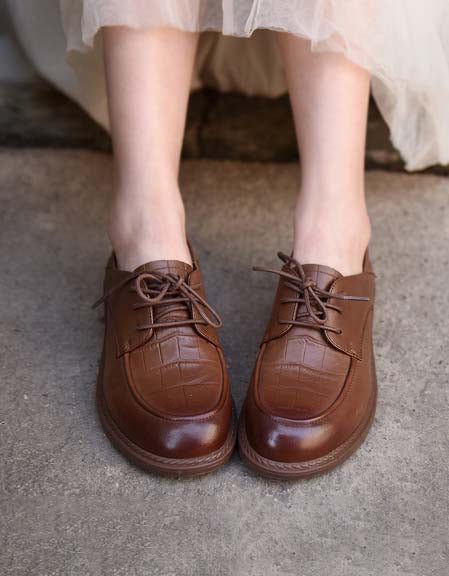 Handgemaakte Vintage Comfortabele Veterschoenen