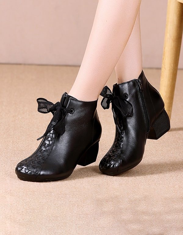 Herfst Winter Elegante Chunky Heels Retro Boots