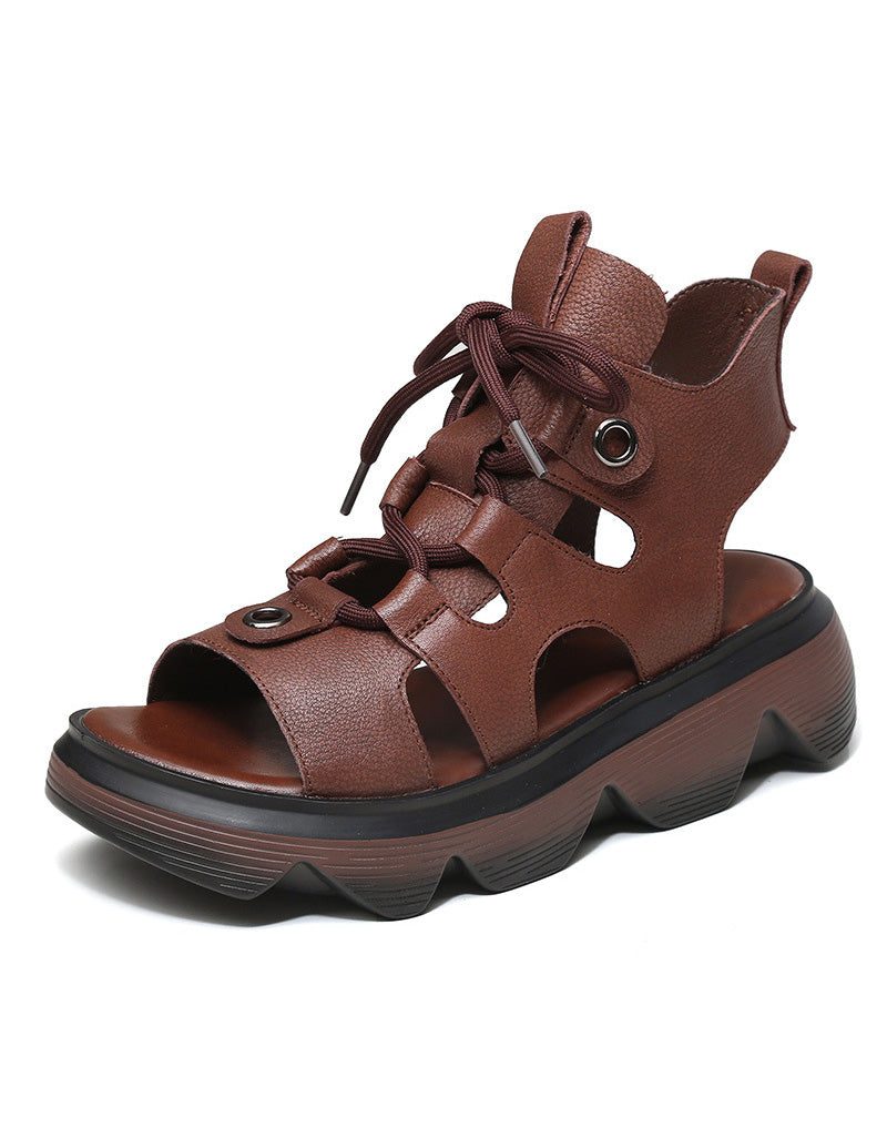 Sandalen Met Uitgesneden Plateauzool Voor Veters