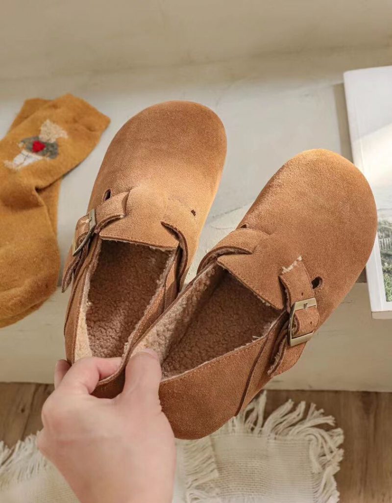 Suède Instappers Birkenstock-schoenen Met Ronde Kop