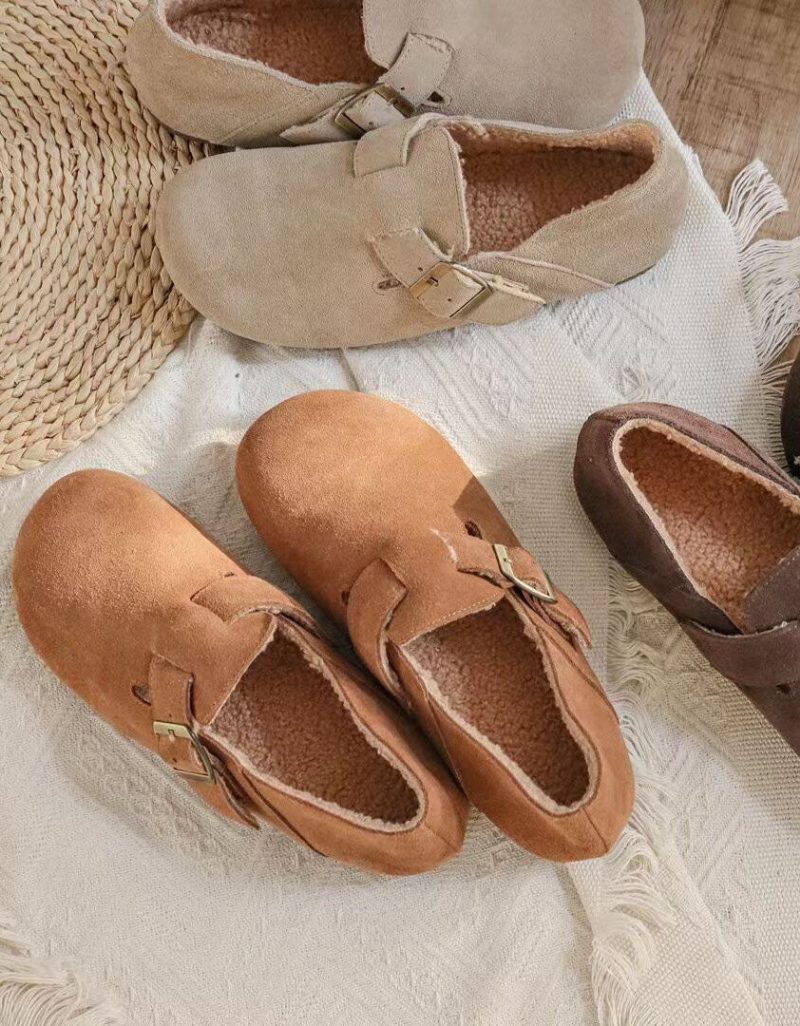 Suède Instappers Birkenstock-schoenen Met Ronde Kop