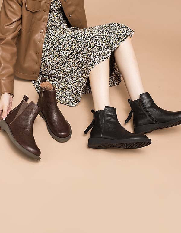 Winter Herfst Handgemaakte Lederen Retro Chelsea Boots