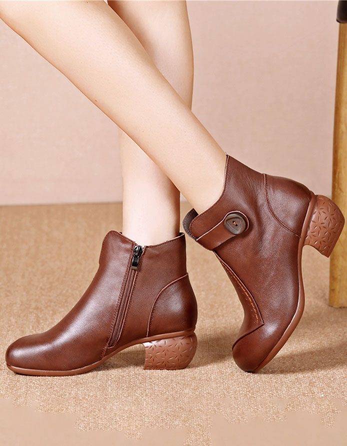 Zijgesp Retro Chunky Heel Boots