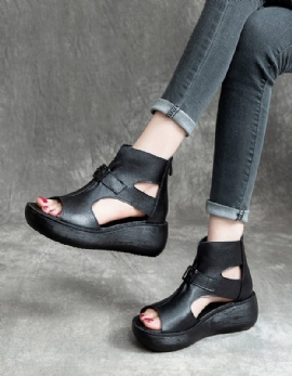 Zomer Sandalen Met Sleehak En Visteentjes