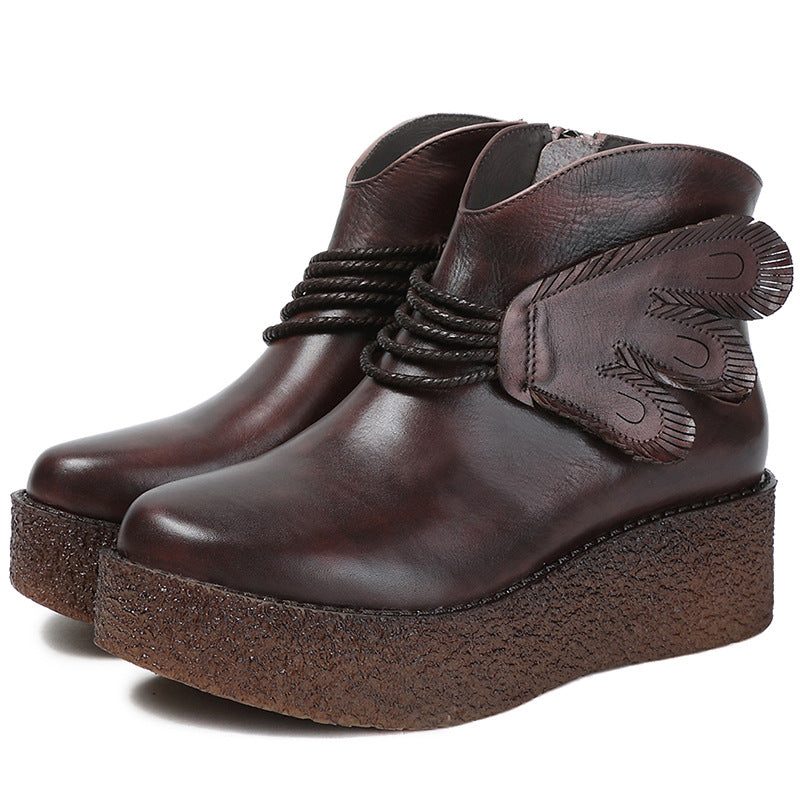 Handgemaakte Sleehak Antislip Retro Dameslaarzen | Cadeau Schoenen