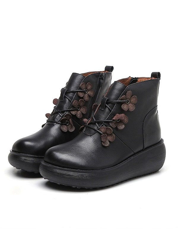 Herfst Winter Dikke Hak Retro Platform Laarzen