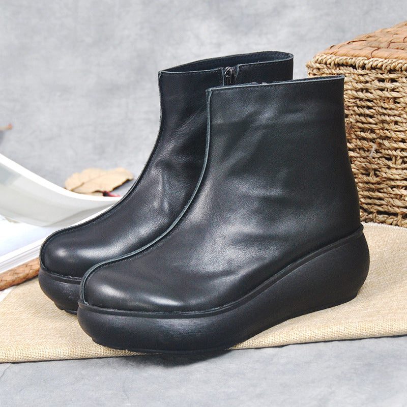 Wedge Retro Korte Laarzen Voor Dames | Cadeau Schoenen