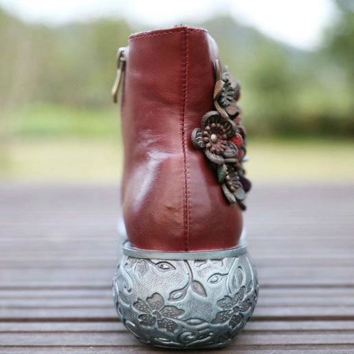 Bloem Handgemaakte Retro Wedge Boots | Geschenkschoenen