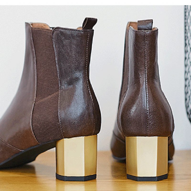 Chelsea Boots Met Dikke Hak En Puntige Hak 35-41