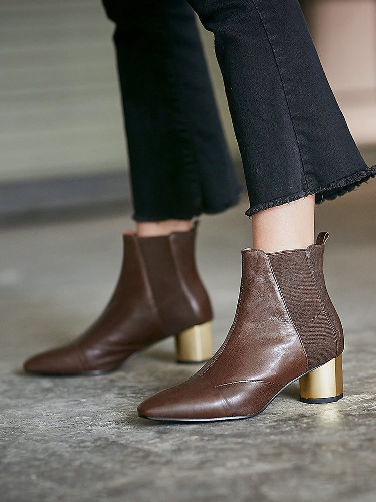 Chelsea Boots Met Dikke Hak En Puntige Hak 35-41