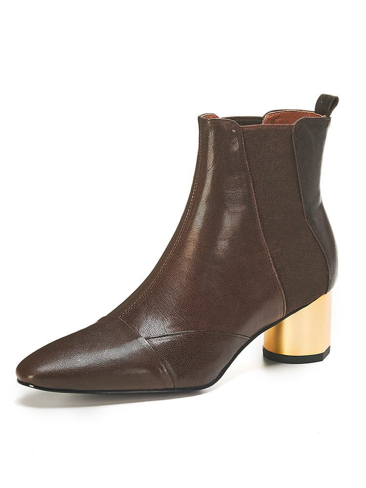 Chelsea Boots Met Dikke Hak En Puntige Hak 35-41