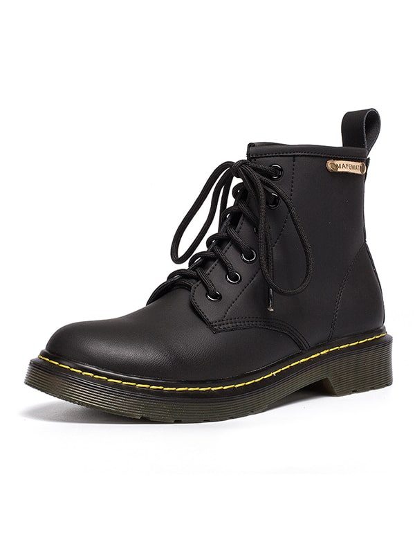 Doc Marten-laarzen Van Glad Leer Voor Dames In De Herfst