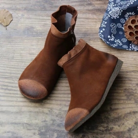 Geschenkschoenen Herfst Casual Platte Soft Bodem Leren Dameslaarzen