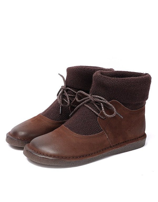 Handgemaakte Retro Leren Soft-zolen Stichting Boots