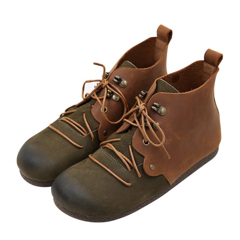 Herfst Retro Leren Casual Korte Laarzen | Cadeau Schoenen