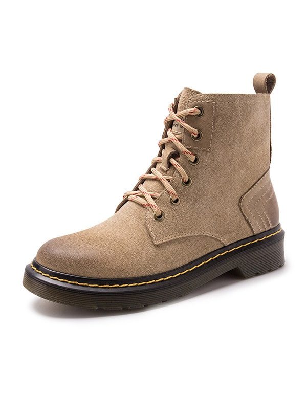 Herfst Winter Retro Lederen Veterschoenen Martin Laarzen