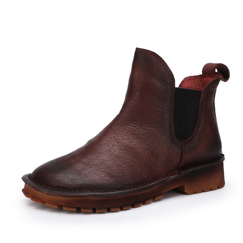 Herfst Winter Zachte Bodem Lederen Retro Korte Laarzen | Cadeau Schoenen