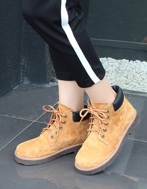 Retro Leren Timberland-laarzen Voor Dames