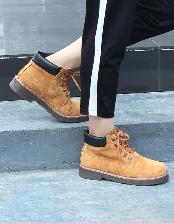 Retro Leren Timberland-laarzen Voor Dames