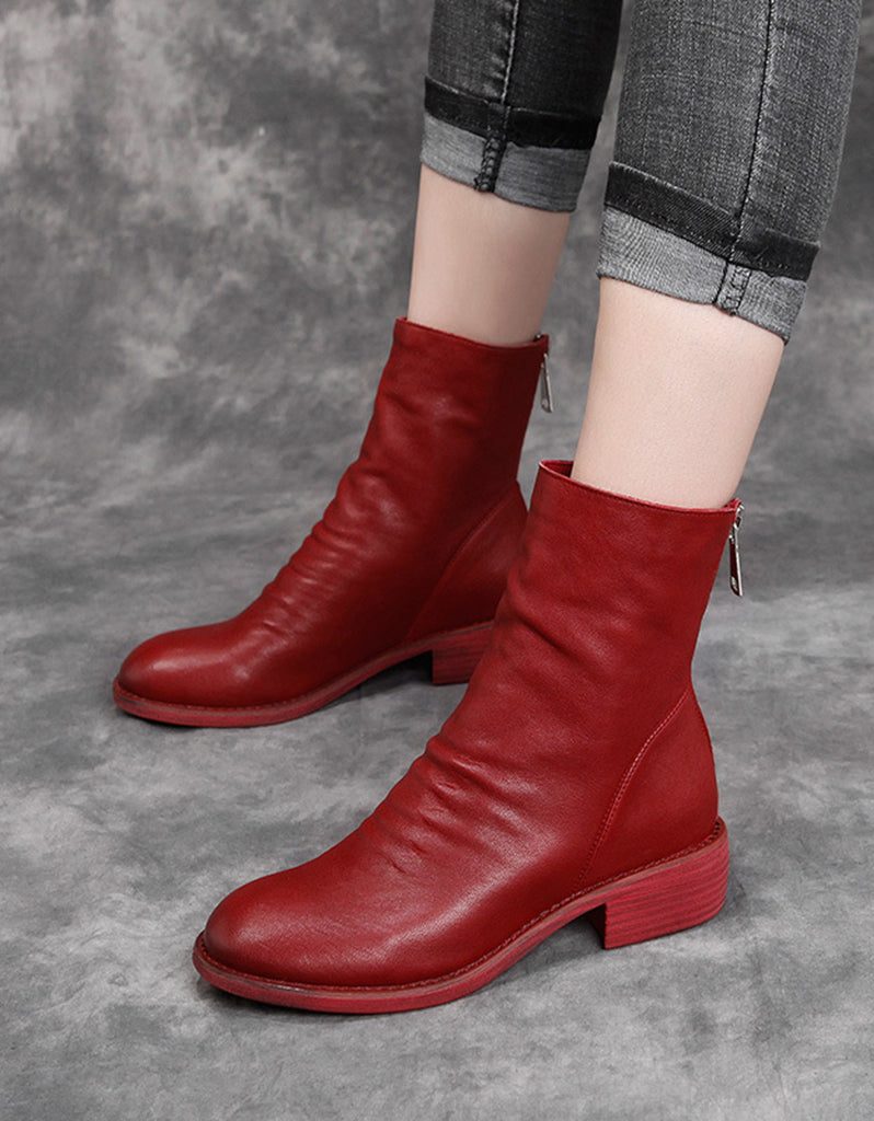 Schapenvacht Handgemaakte Chelsea Boots Rood