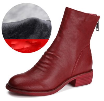 Schapenvacht Handgemaakte Chelsea Boots Rood