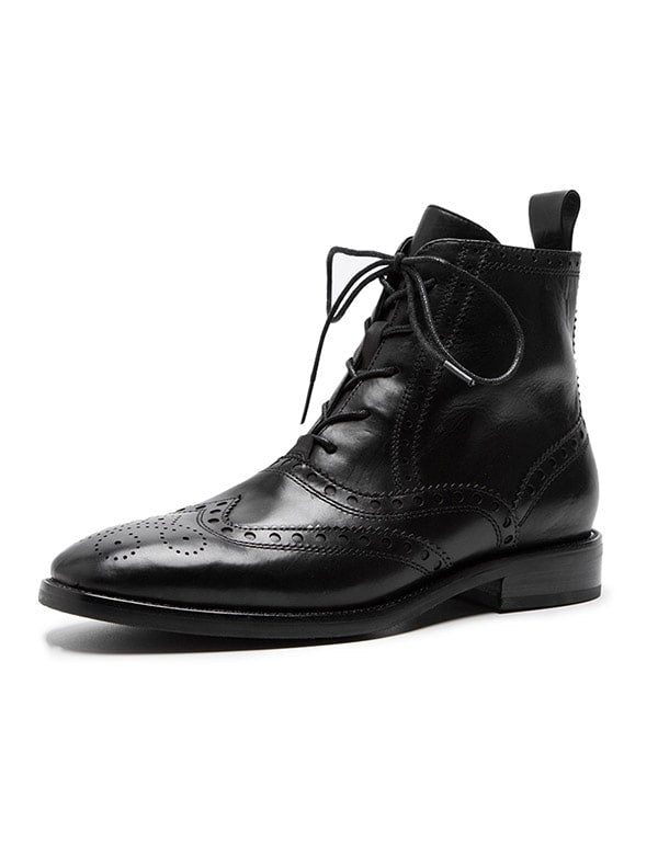 Vintage Brock Oxford-laarzen Met Veters In Britse Stijl