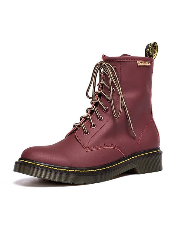 Winter Herfst Gladde Leren Veterschoenen Dr Marten Boots