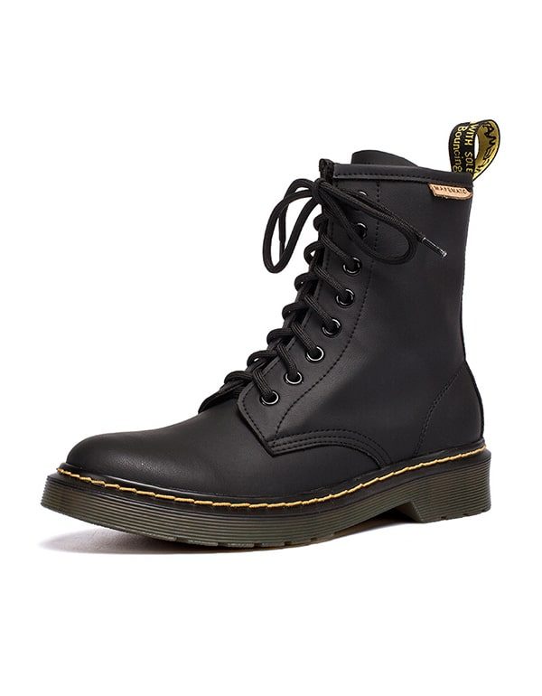 Winter Herfst Gladde Leren Veterschoenen Dr Marten Boots