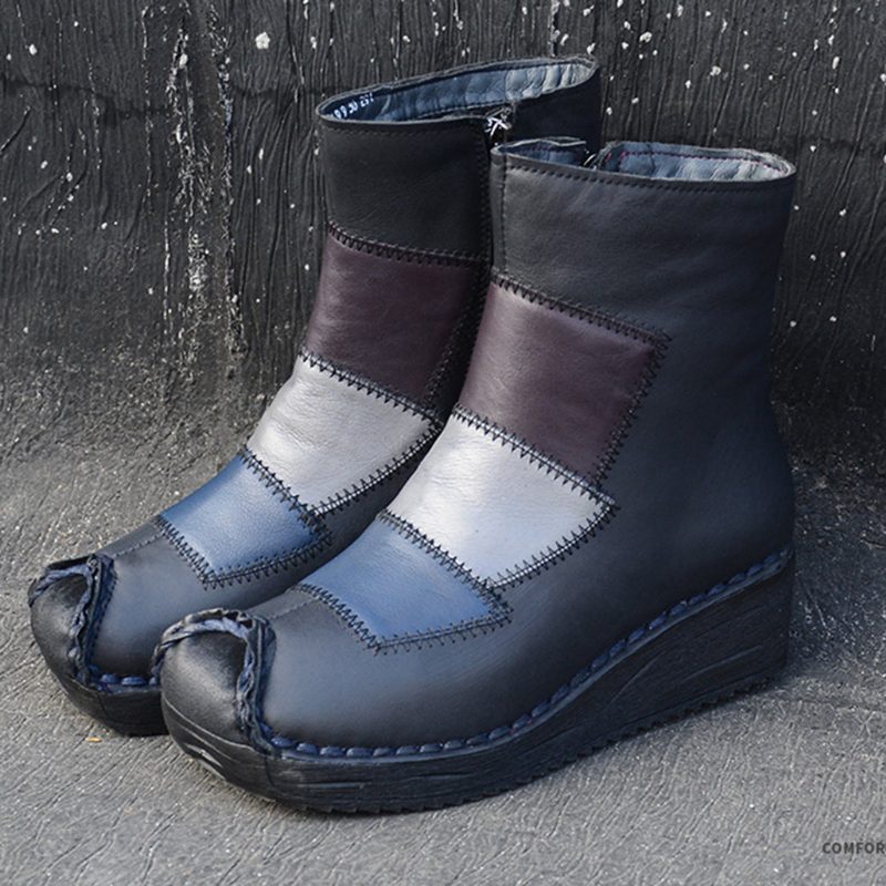 Winter Retro Leren Fluwelen Laarzen | Cadeau Schoenen