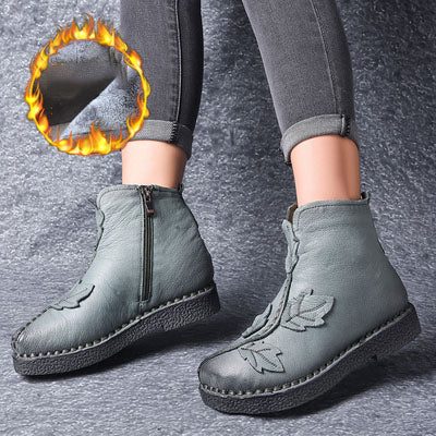 Winter Retro Leren Fluwelen Laarzen | Cadeau Schoenen