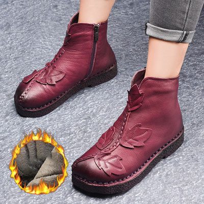 Winter Retro Leren Fluwelen Laarzen | Cadeau Schoenen