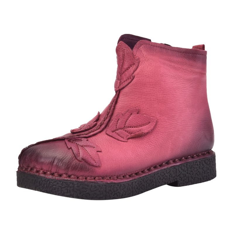 Winter Retro Leren Fluwelen Laarzen | Cadeau Schoenen