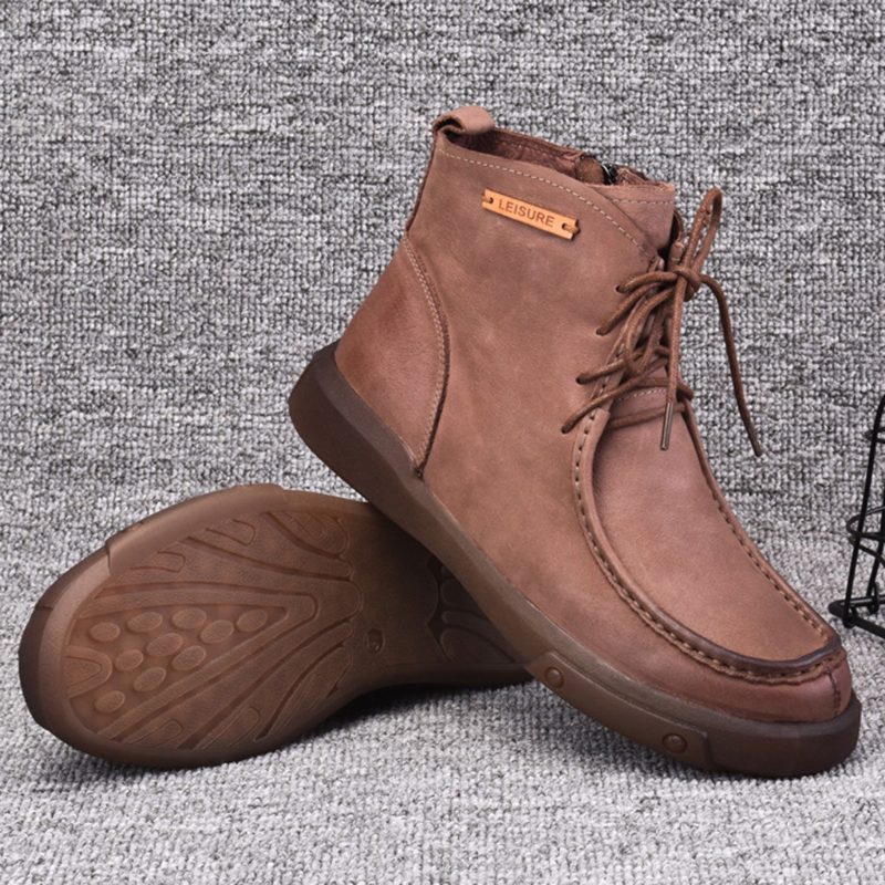 Winter Retro Leren Korte Laarzen | Cadeau Schoenen