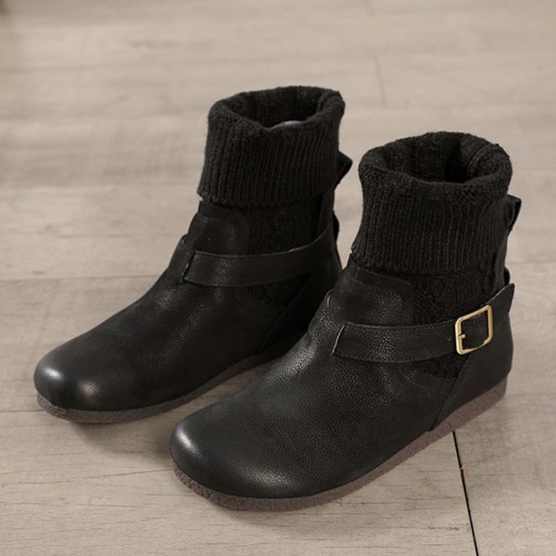 Winter Retro Leren Korte Laarzen | Cadeau Schoenen