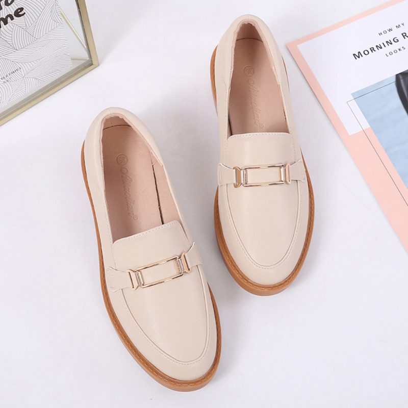 Casual Platte Leren Loafers Voor Dames