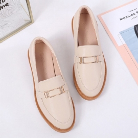 Casual Platte Leren Loafers Voor Dames