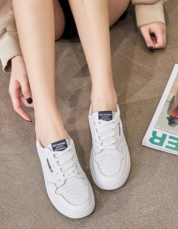 Casual Witte Leren Damessneakers