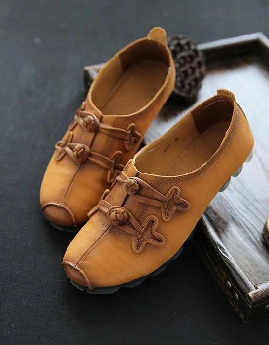 Chinese Retro Platte Schoenen In Gespstijl