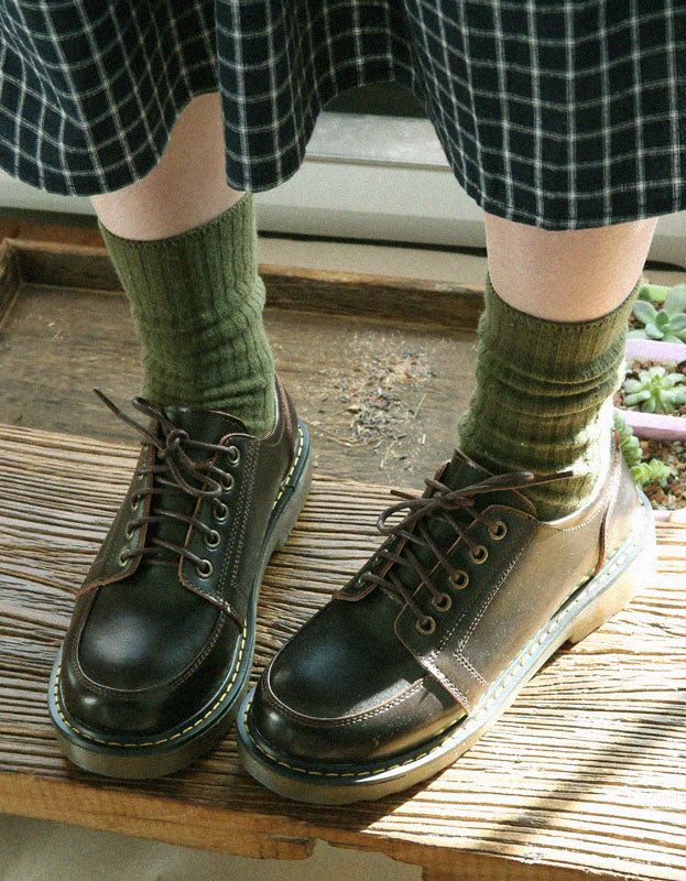 Comfortabele Leren Veterschoenen Voor Dames