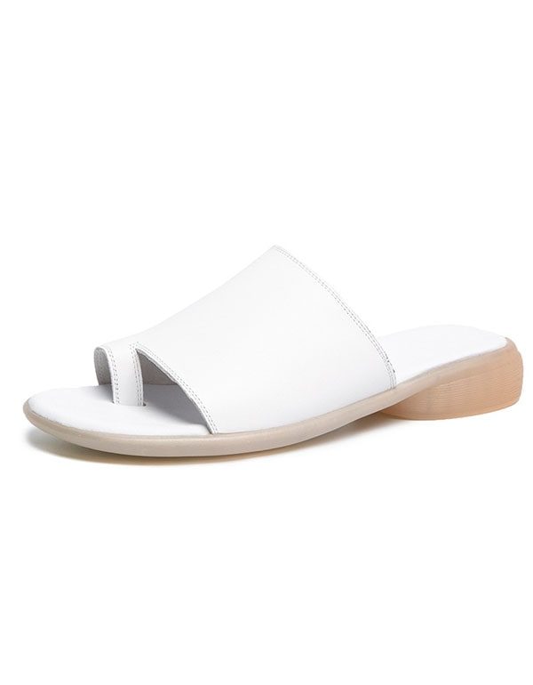 Comfortabele Leren Zomerslippers Slip Toe