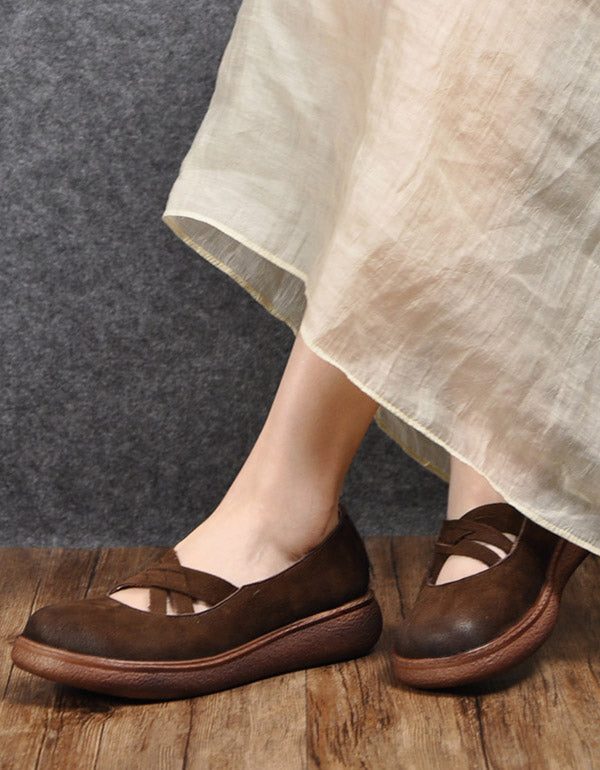 Comfortabele Loafers Met Gekruiste Bandjes